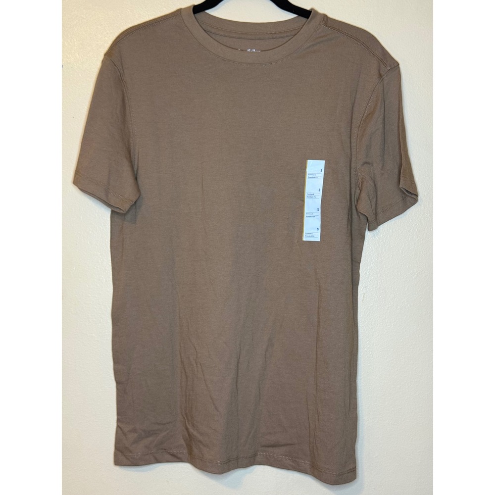 Goodfellow & Co Mens Crewneck Short Sleeve T Shirt Tan Basic‎ Casual Size S